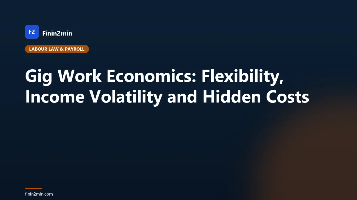 Gig Work Economics: Flexibility, Income Volatility and Hidden Costs