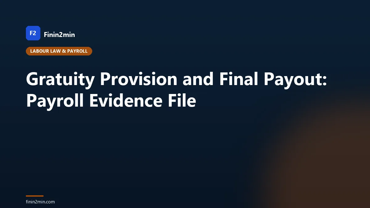 Gratuity Provision and Final Payout: Payroll Evidence File