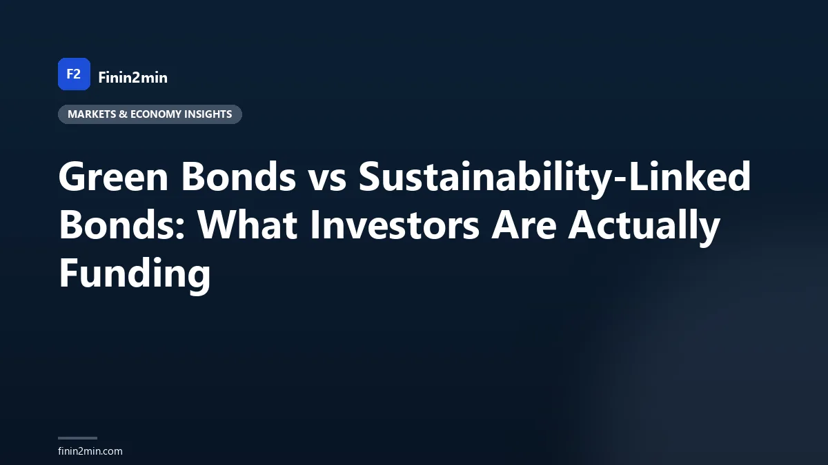 Green Bonds vs Sustainability-Linked Bonds: What Investors Are Actually Funding