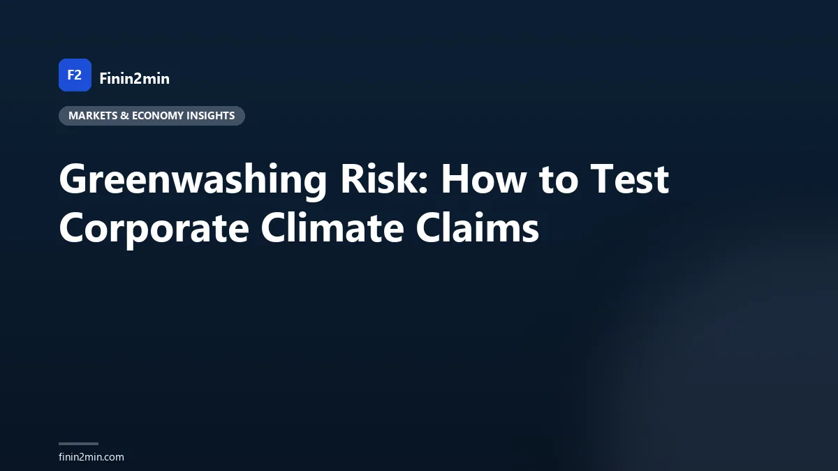 Greenwashing Risk: How to Test Corporate Climate Claims