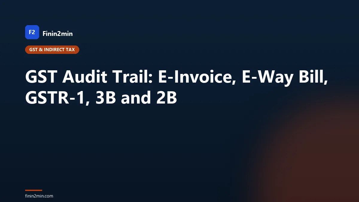 GST Audit Trail: E-Invoice, E-Way Bill, GSTR-1, 3B and 2B