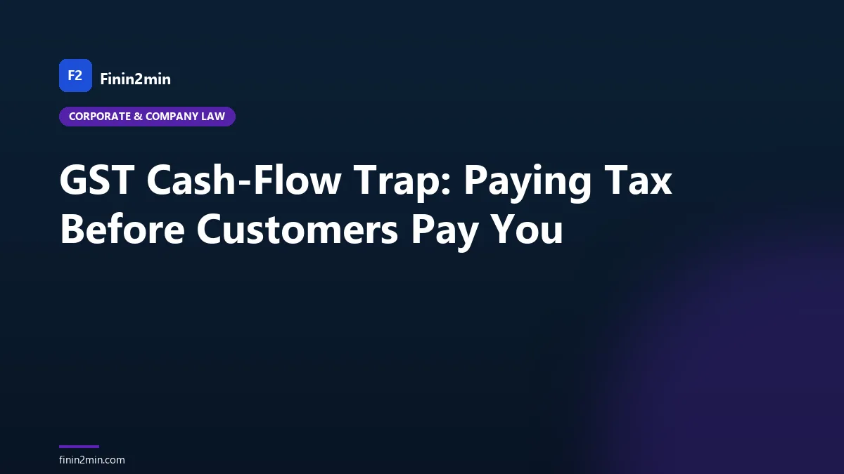 GST Cash-Flow Trap: Paying Tax Before Customers Pay You