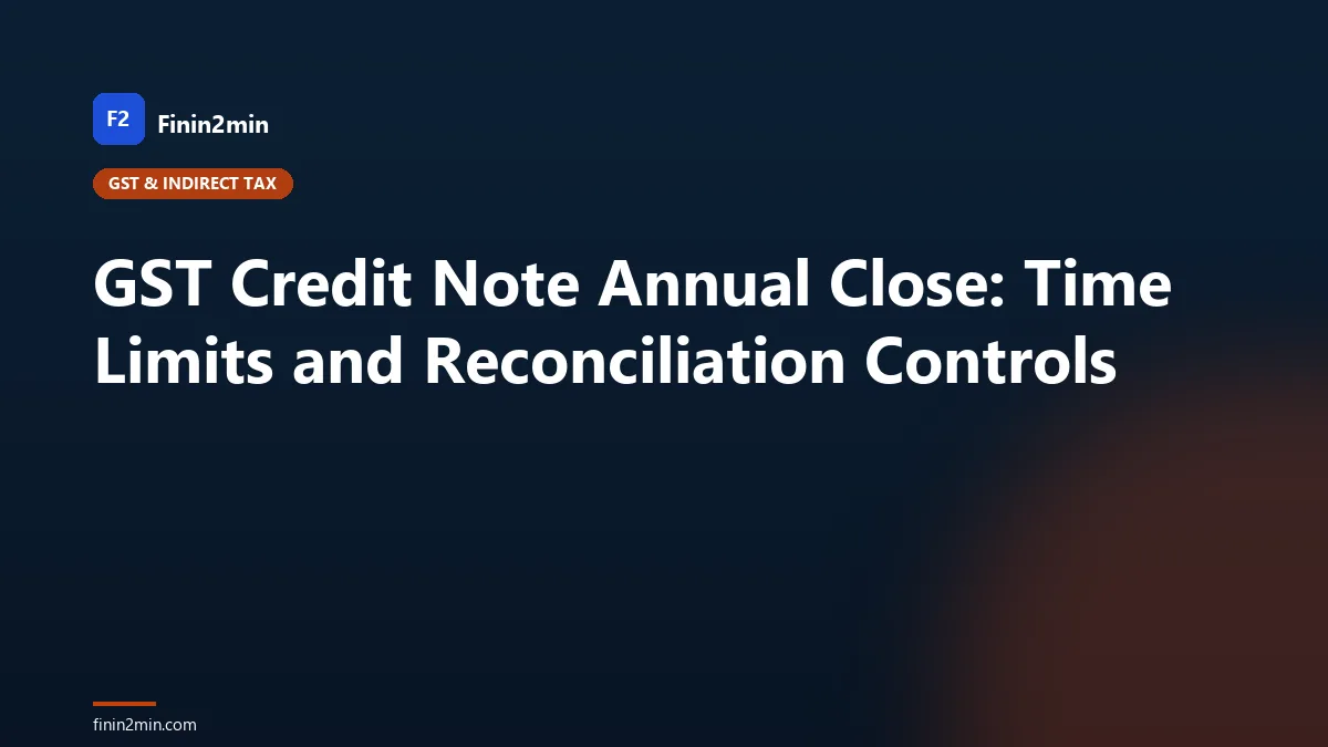 GST Credit Note Annual Close: Time Limits and Reconciliation Controls
