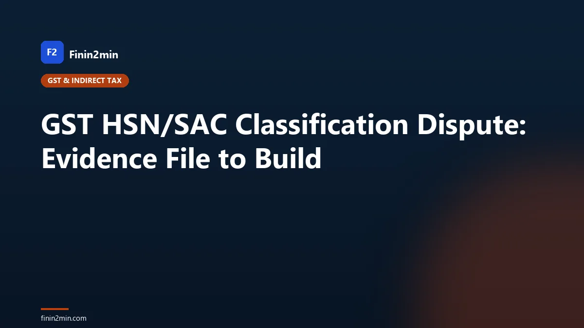 GST HSN/SAC Classification Dispute: Evidence File to Build