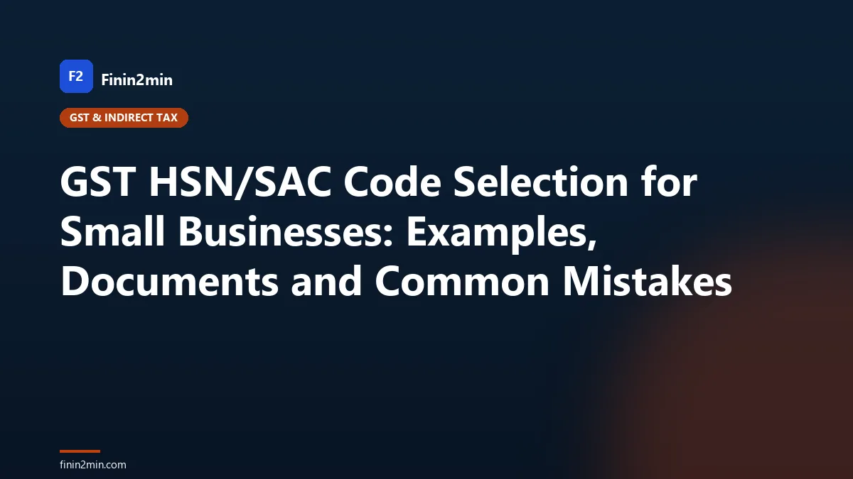GST HSN/SAC Code Selection for Small Businesses: Examples, Documents and Common Mistakes