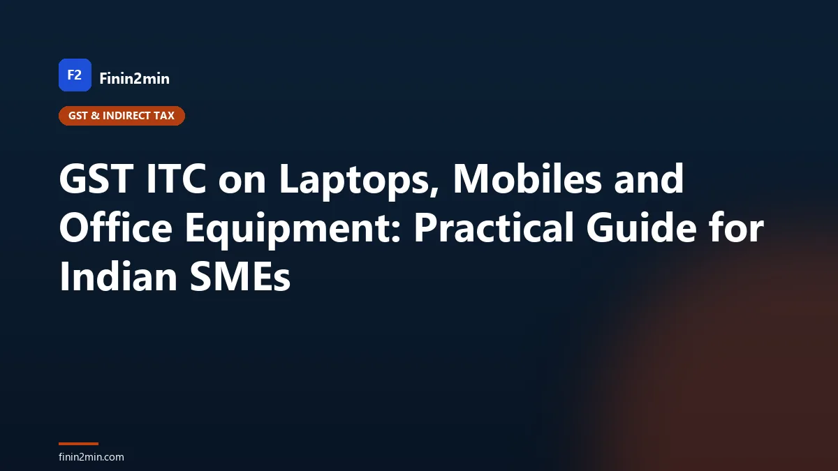 GST ITC on Laptops, Mobiles and Office Equipment: Practical Guide for Indian SMEs