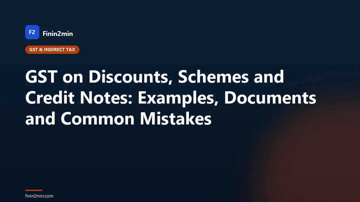 GST on Discounts, Schemes and Credit Notes: Examples, Documents and Common Mistakes