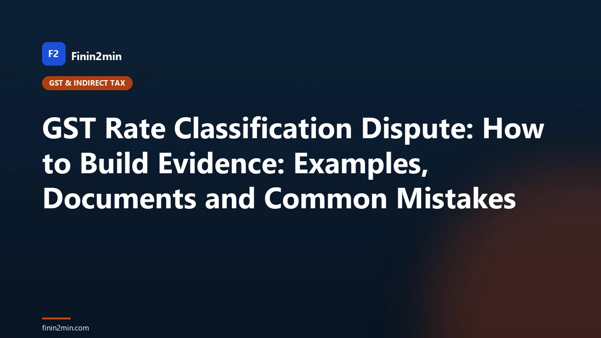 GST Rate Classification Dispute: How to Build Evidence: Examples, Documents and Common Mistakes