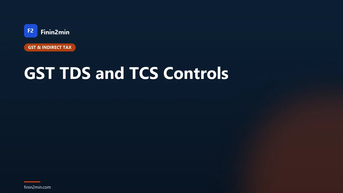GST TDS and TCS Controls