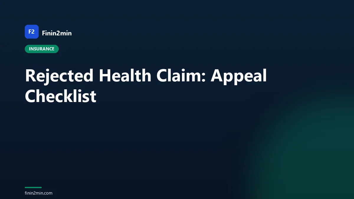 Rejected Health Claim: Appeal Checklist