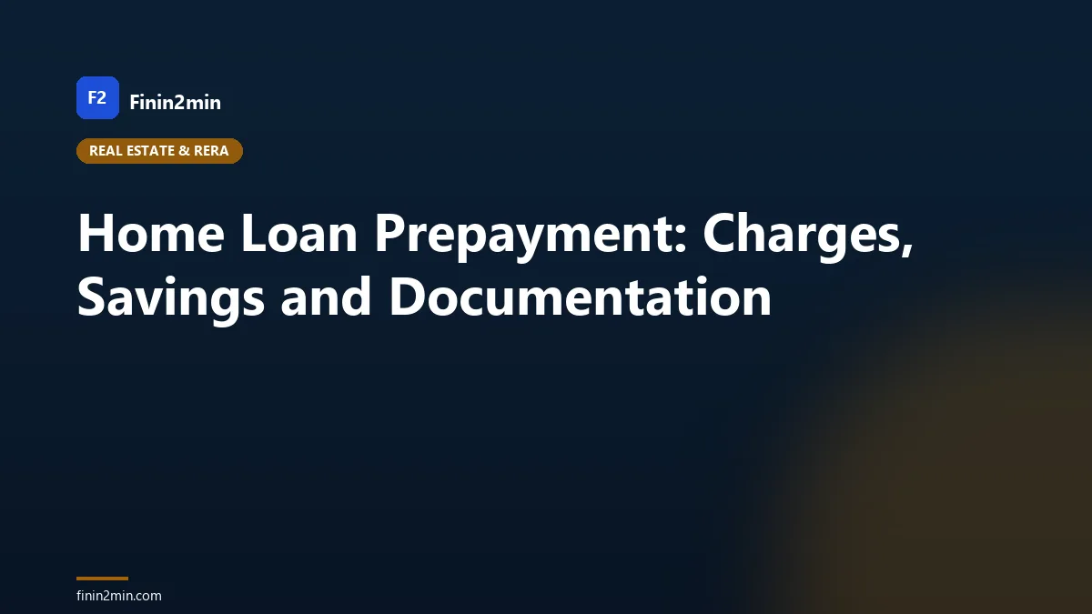 Home Loan Prepayment: Charges, Savings and Documentation
