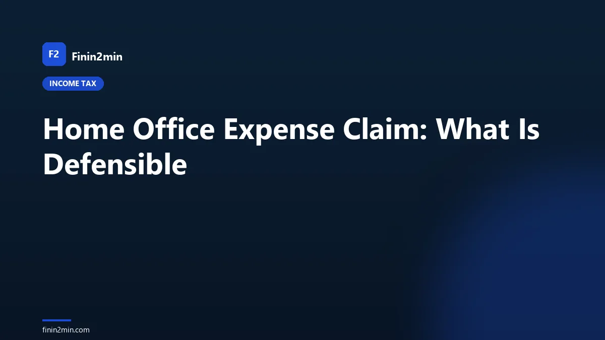 Home Office Expense Claim: What Is Defensible