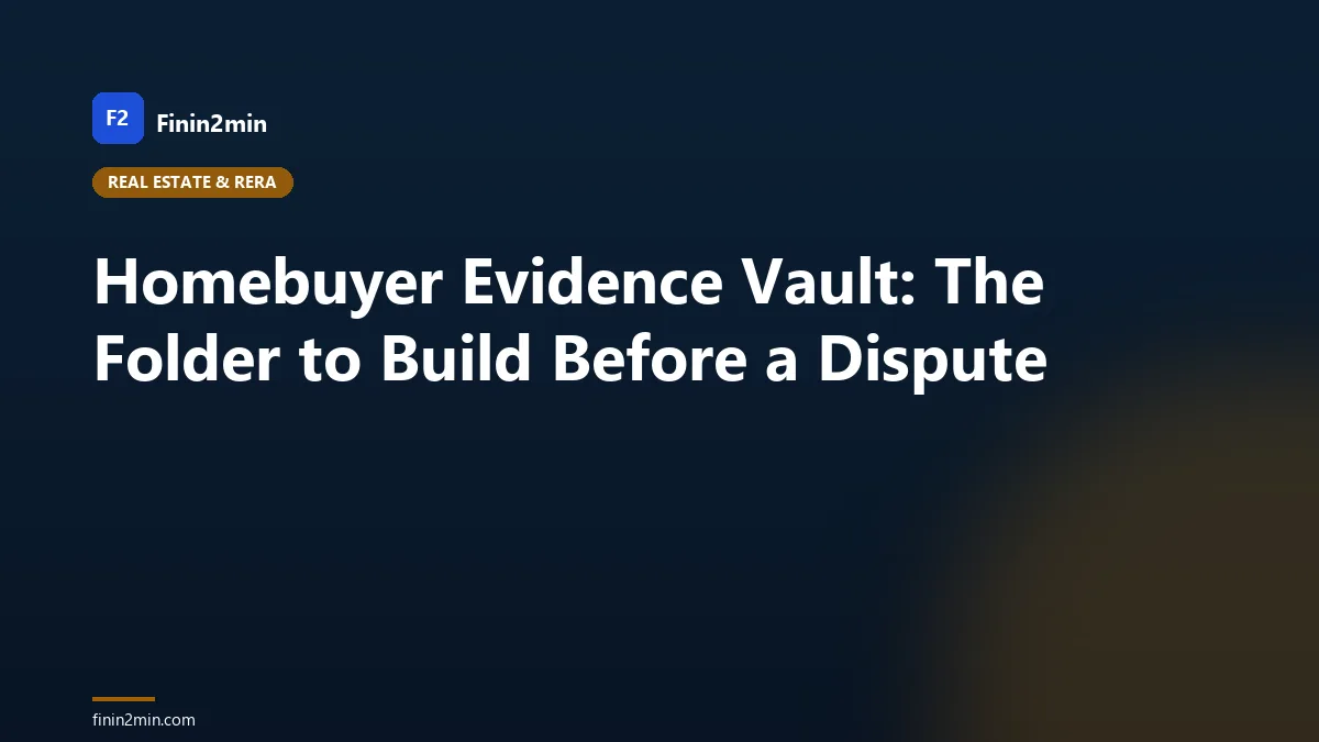 Homebuyer Evidence Vault: The Folder to Build Before a Dispute