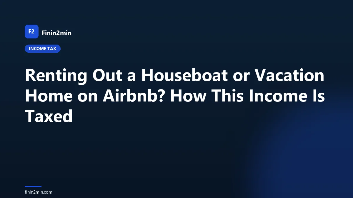 Renting Out a Houseboat or Vacation Home on Airbnb? How This Income Is Taxed