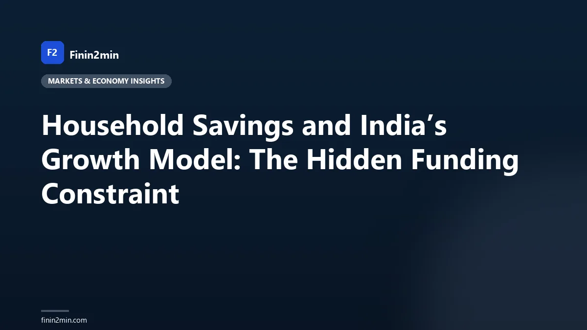 Household Savings and India’s Growth Model: The Hidden Funding Constraint
