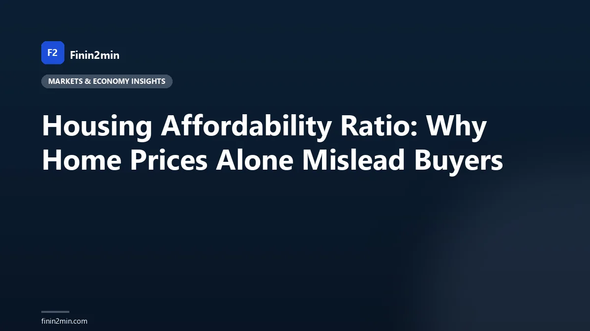 Housing Affordability Ratio: Why Home Prices Alone Mislead Buyers