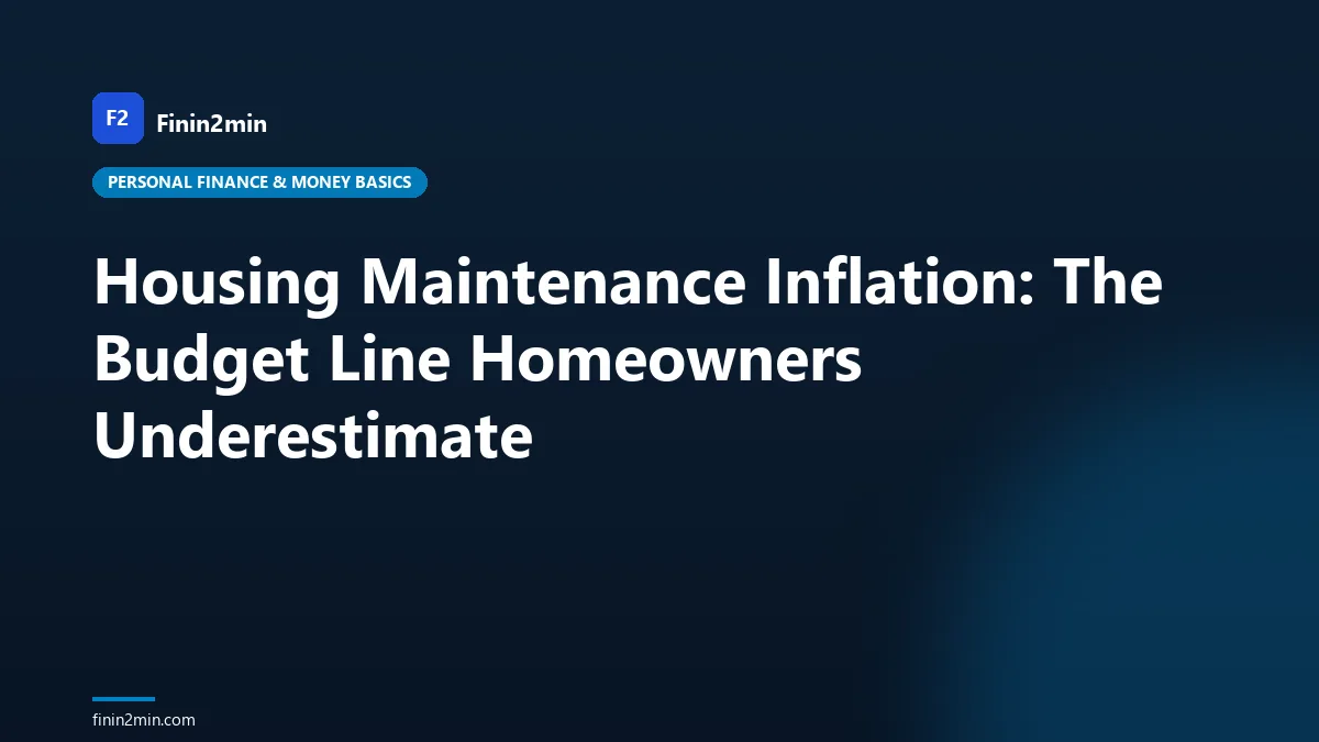 Housing Maintenance Inflation: The Budget Line Homeowners Underestimate