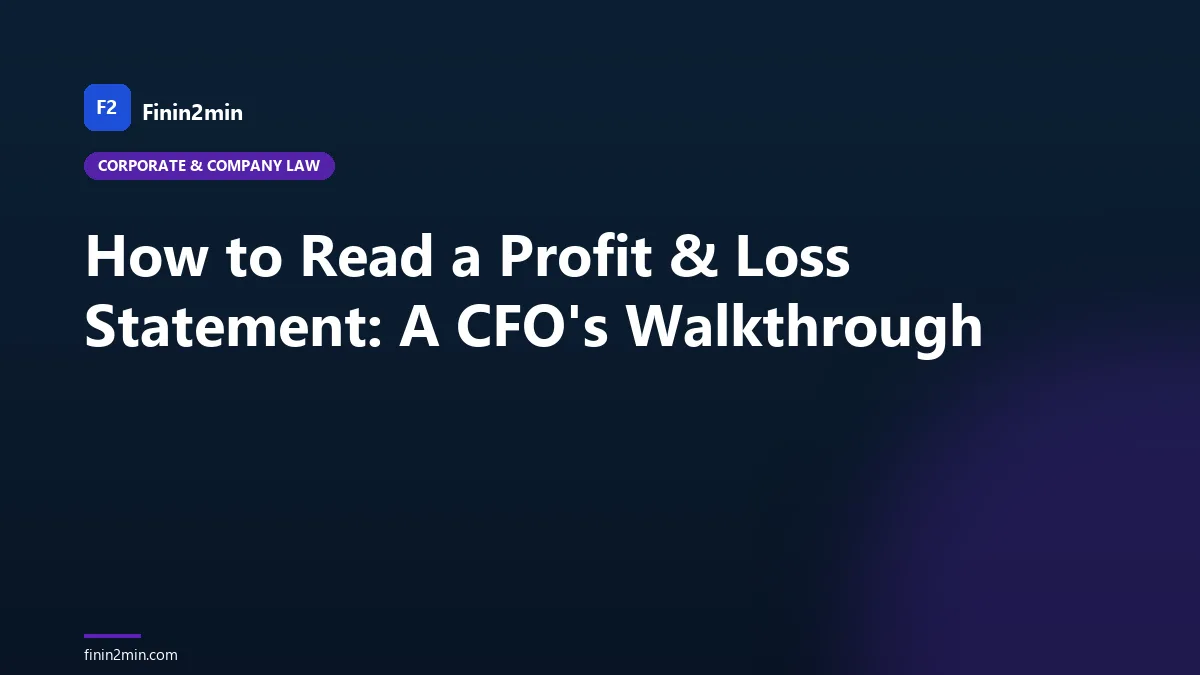 How to Read a Profit &amp; Loss Statement: A CFO's Walkthrough