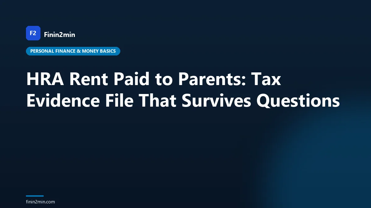 HRA Rent Paid to Parents: Tax Evidence File That Survives Questions