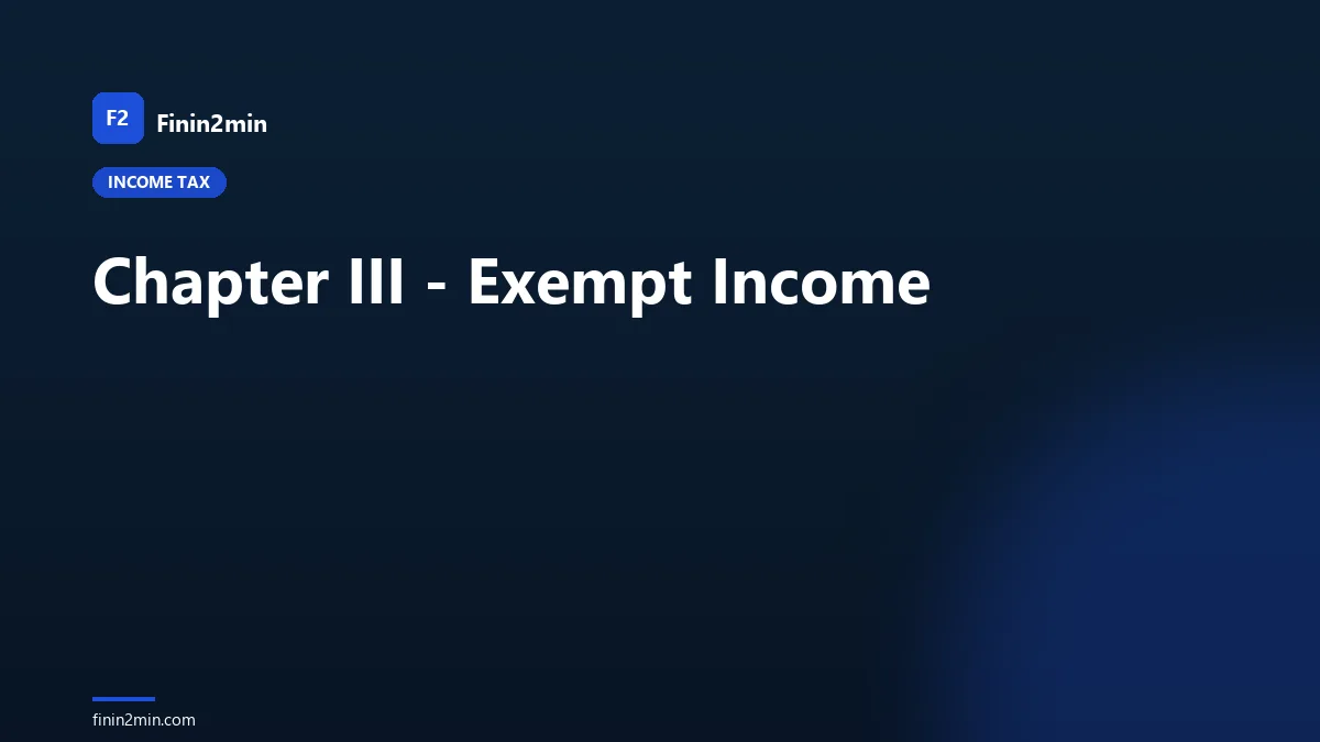 Chapter III - Exempt Income