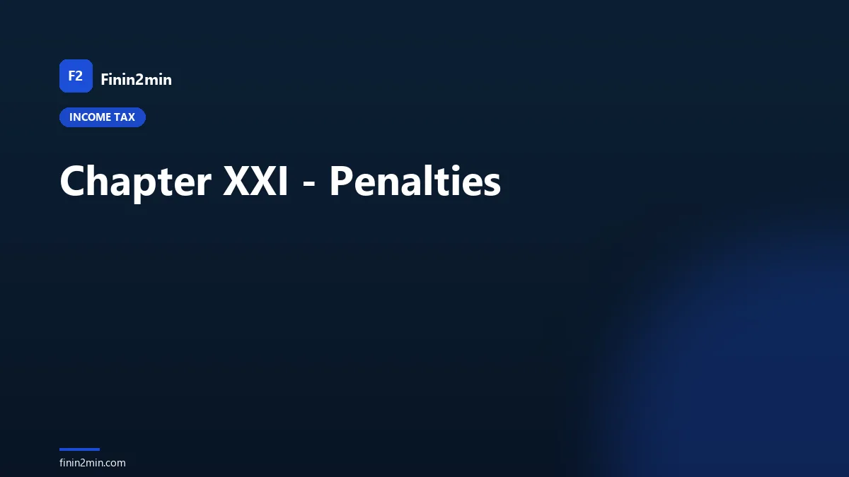 Chapter XXI - Penalties