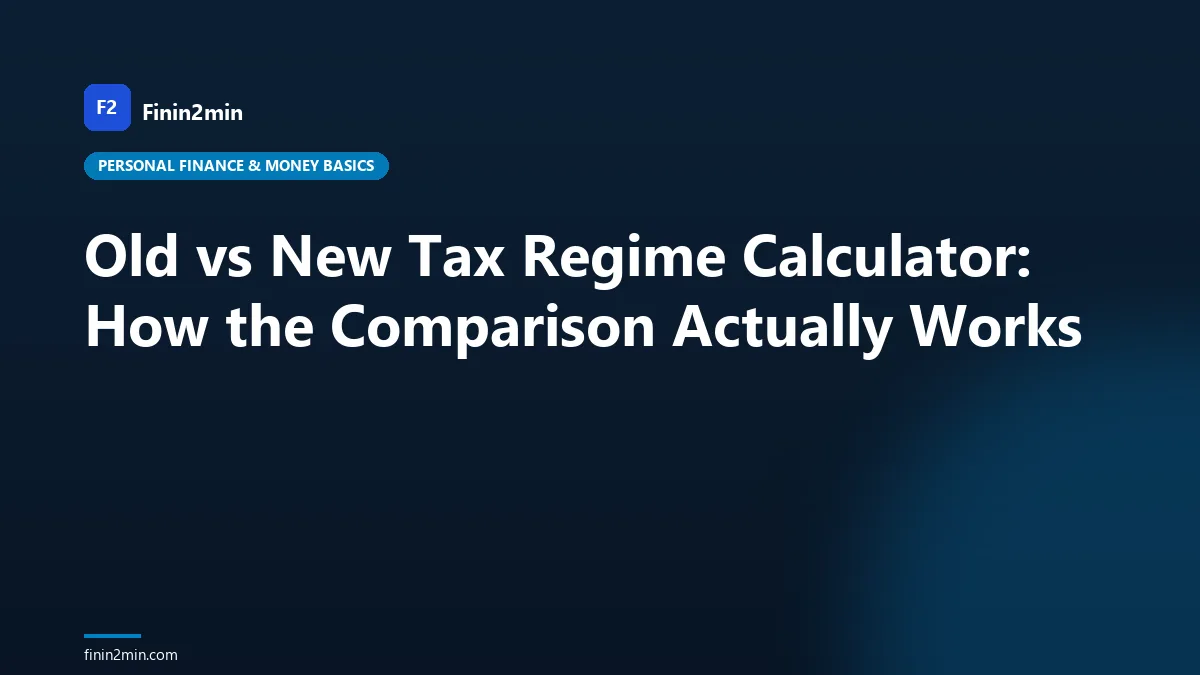 Old vs New Tax Regime Calculator: How the Comparison Actually Works