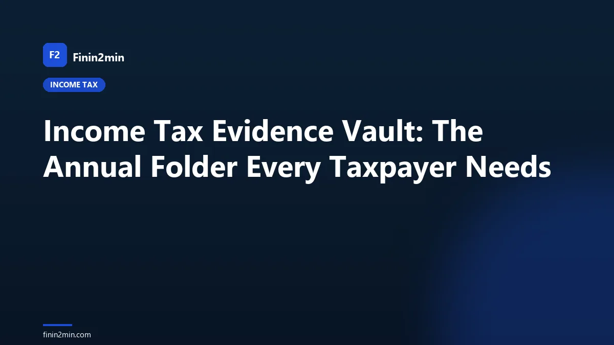 Income Tax Evidence Vault: The Annual Folder Every Taxpayer Needs
