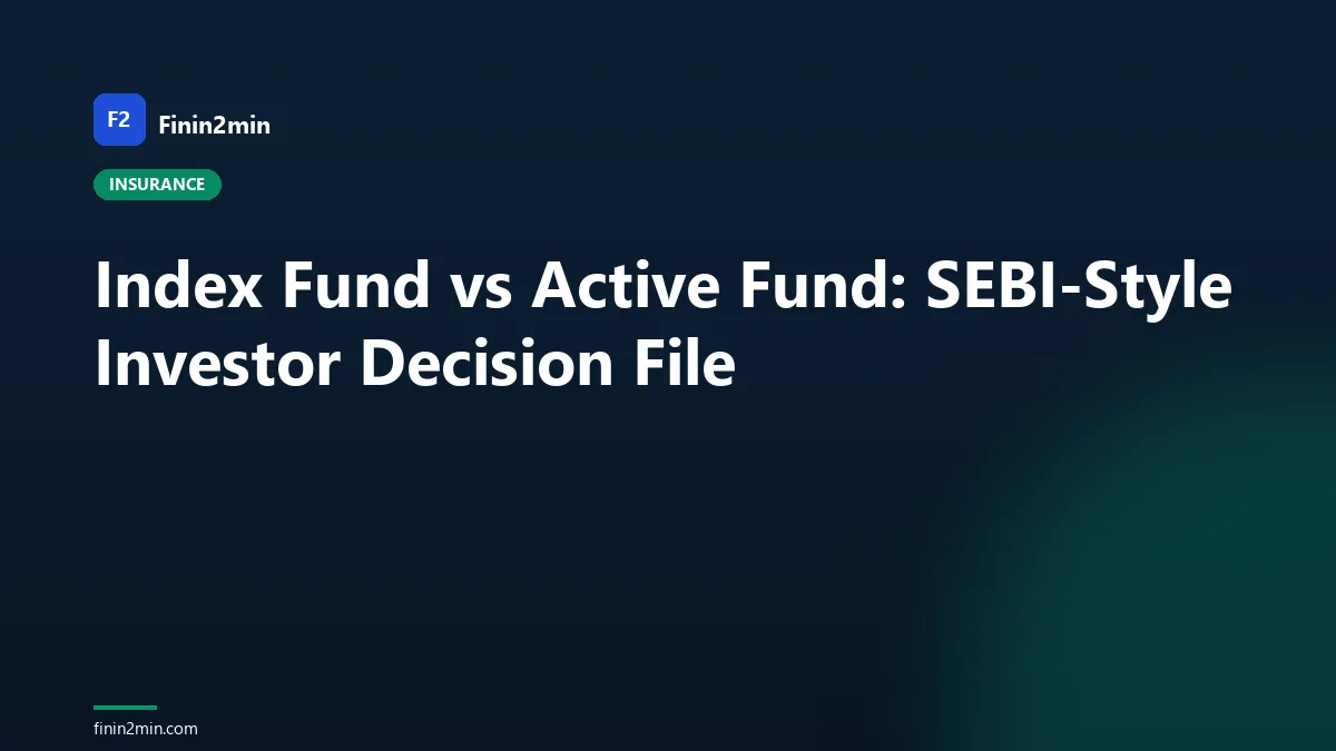Index Fund vs Active Fund: SEBI-Style Investor Decision File