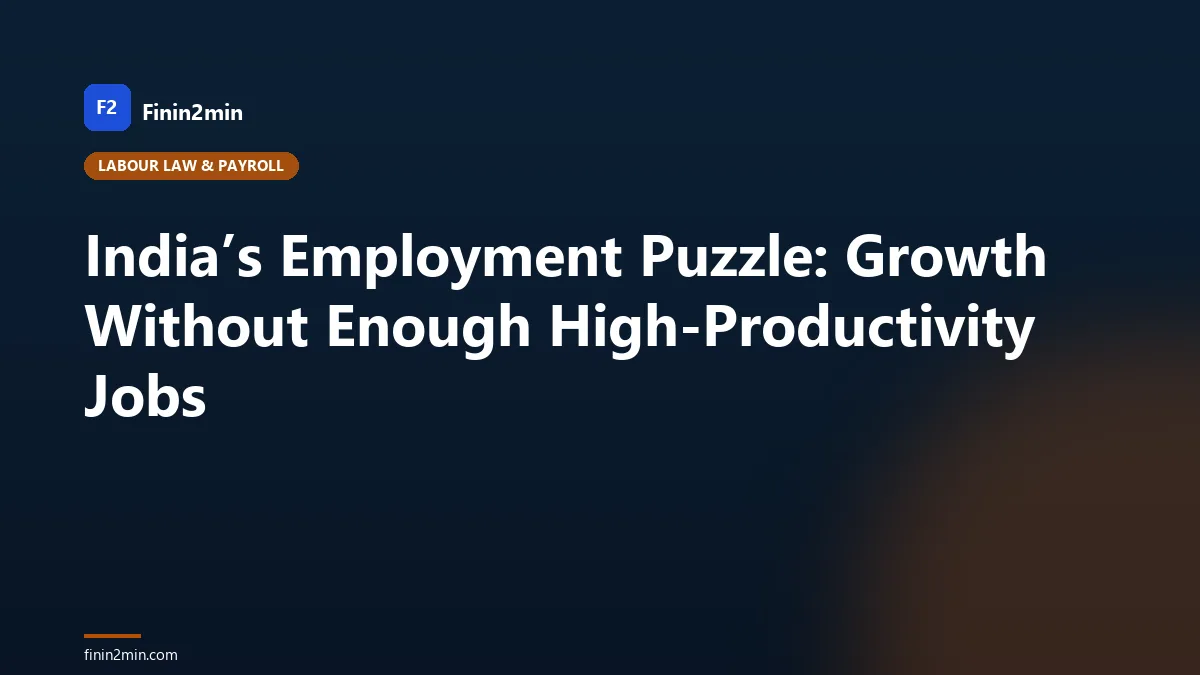India’s Employment Puzzle: Growth Without Enough High-Productivity Jobs