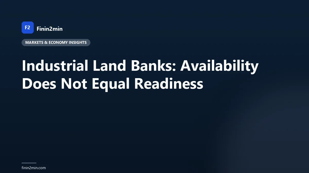 Industrial Land Banks: Availability Does Not Equal Readiness