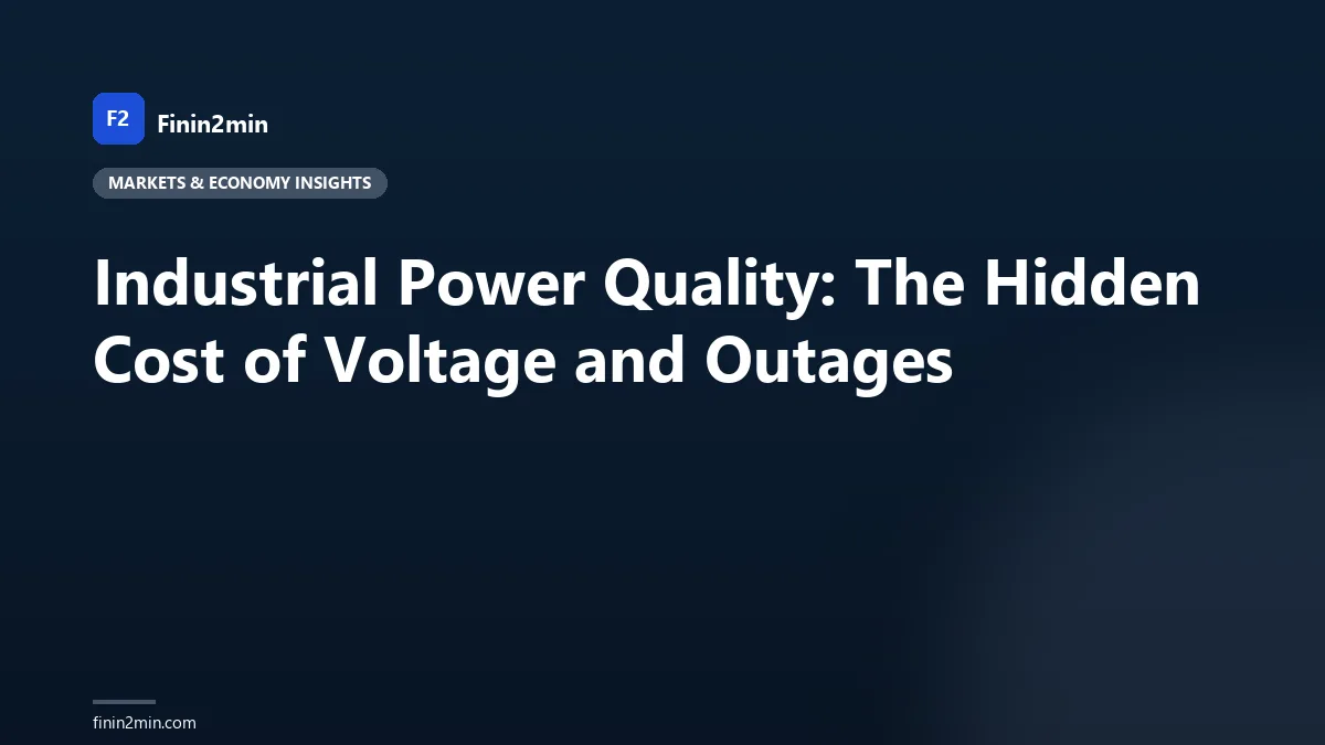 Industrial Power Quality: The Hidden Cost of Voltage and Outages