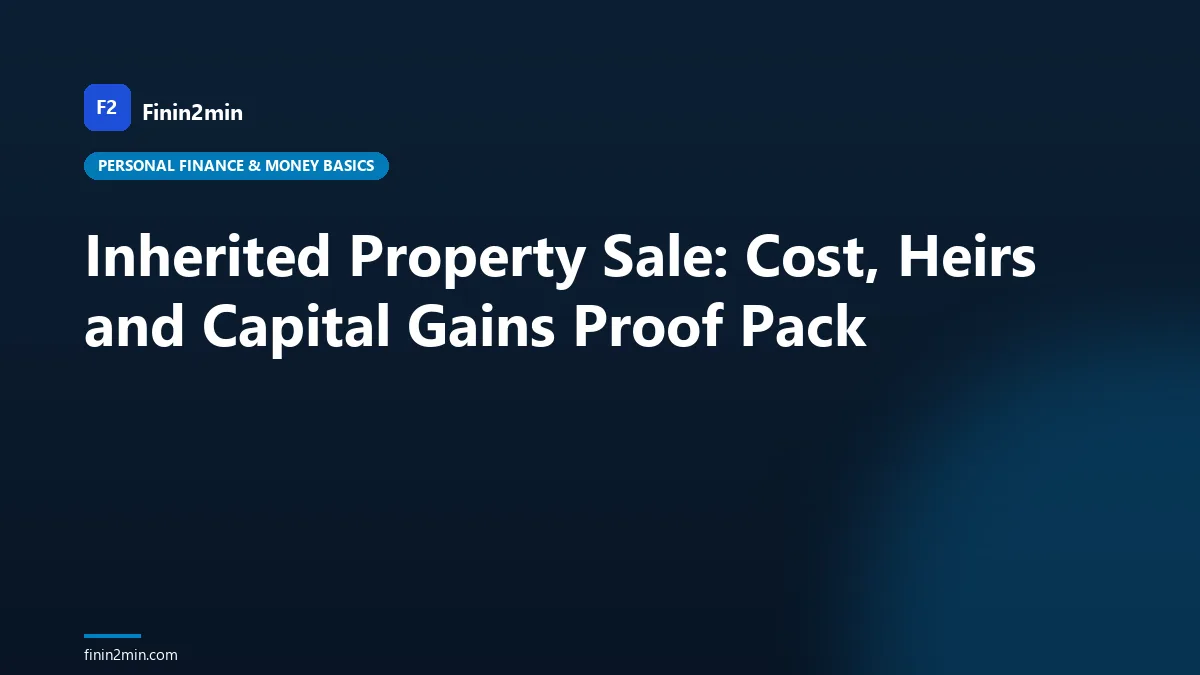 Inherited Property Sale: Cost, Heirs and Capital Gains Proof Pack