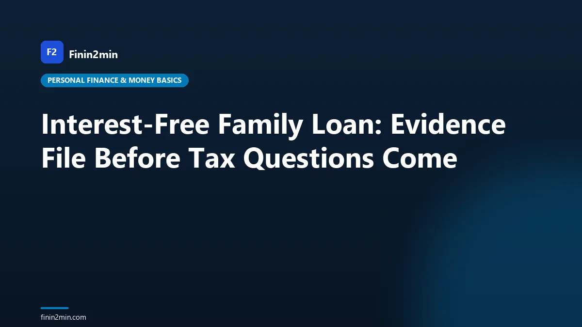 Interest-Free Family Loan: Evidence File Before Tax Questions Come