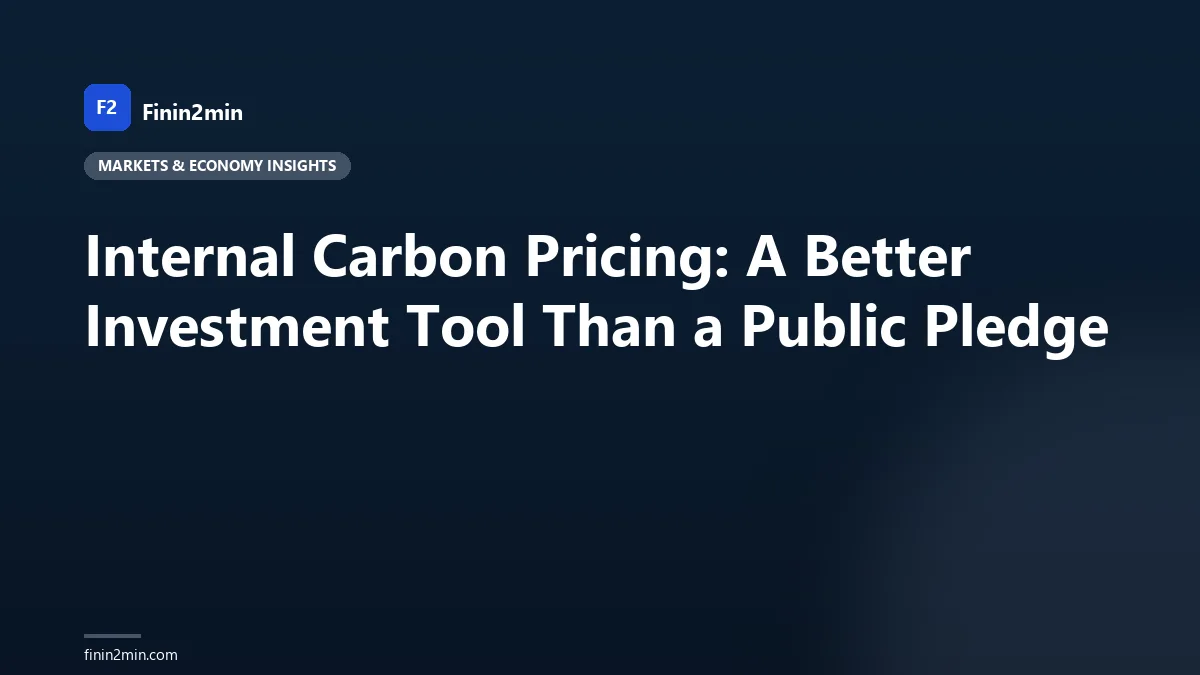 Internal Carbon Pricing: A Better Investment Tool Than a Public Pledge