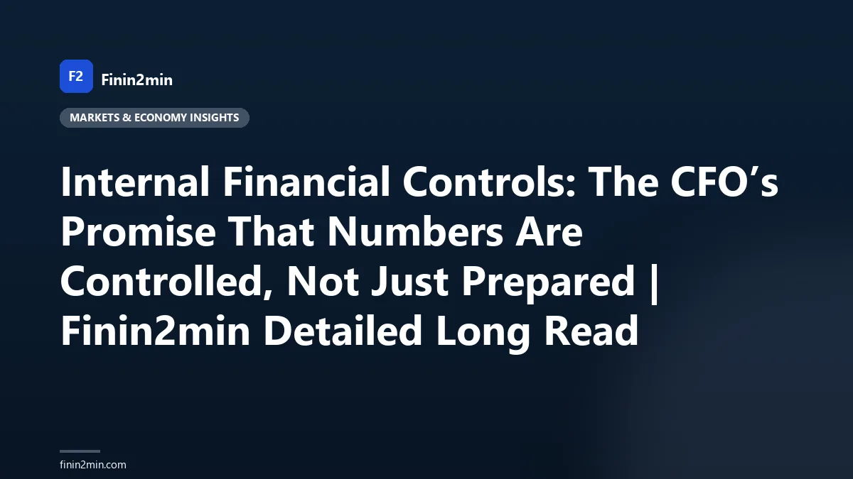 Internal Financial Controls: The CFO’s Promise That Numbers Are Controlled, Not Just Prepared | Finin2min Detailed Long Read