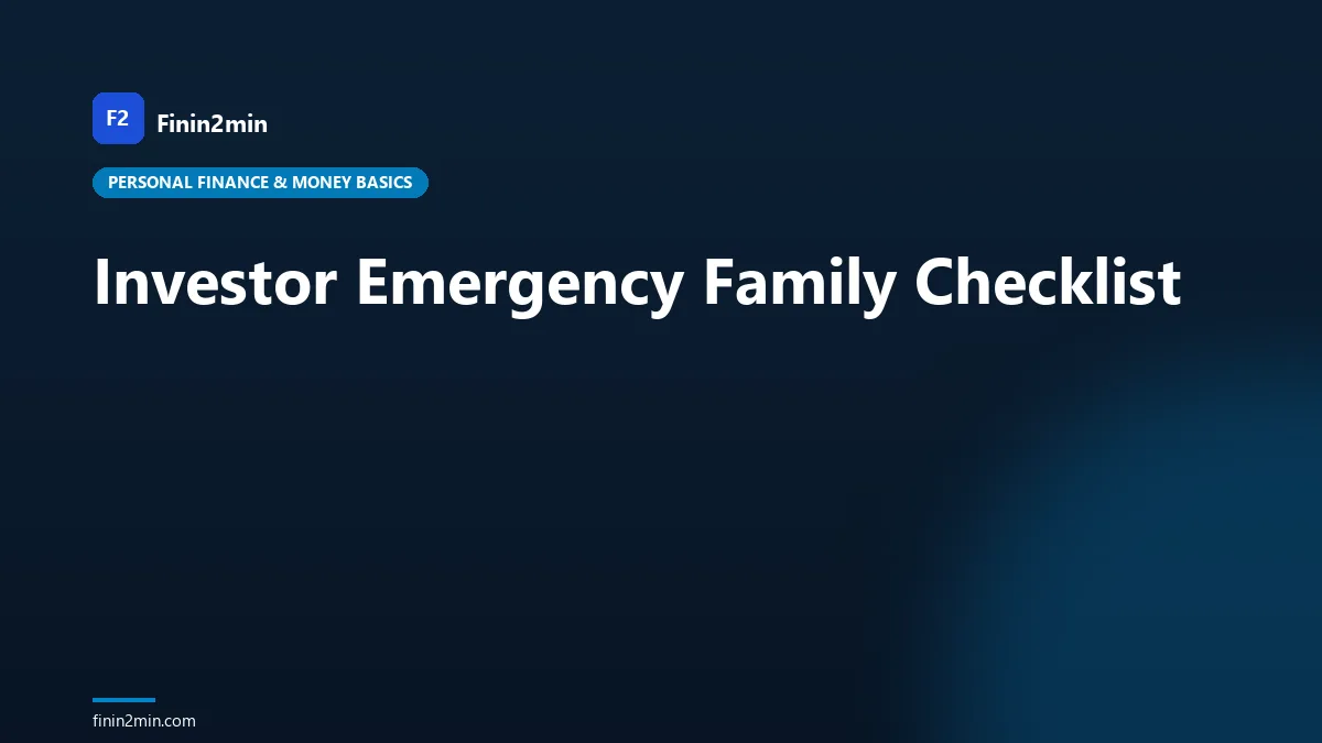 Investor Emergency Family Checklist