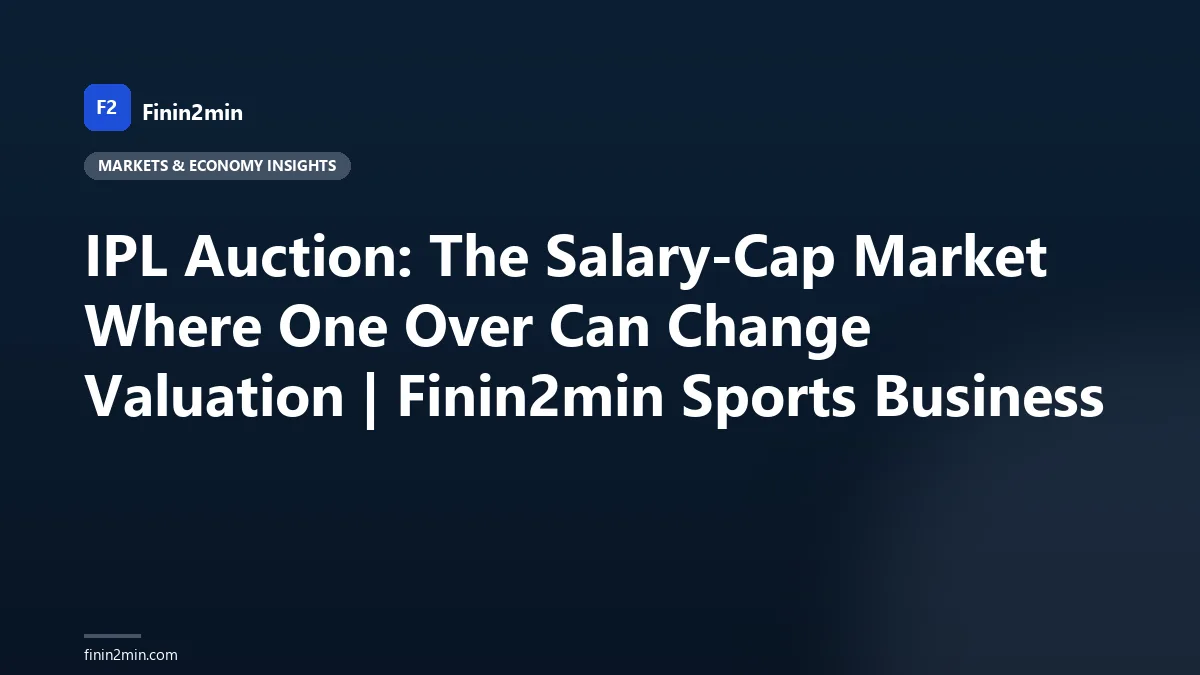 IPL Auction: The Salary-Cap Market Where One Over Can Change Valuation | Finin2min Sports Business