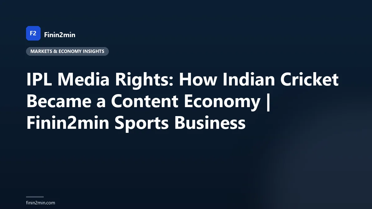 IPL Media Rights: How Indian Cricket Became a Content Economy | Finin2min Sports Business