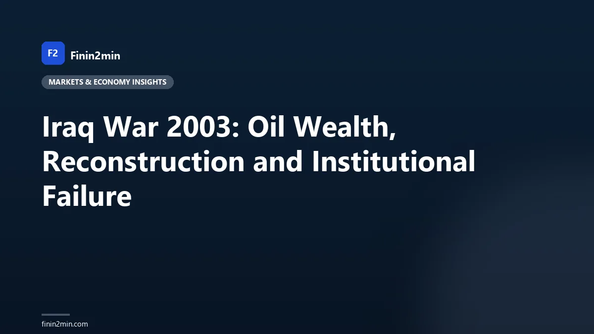 Iraq War 2003: Oil Wealth, Reconstruction and Institutional Failure