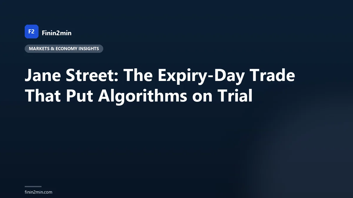 Jane Street: The Expiry-Day Trade That Put Algorithms on Trial