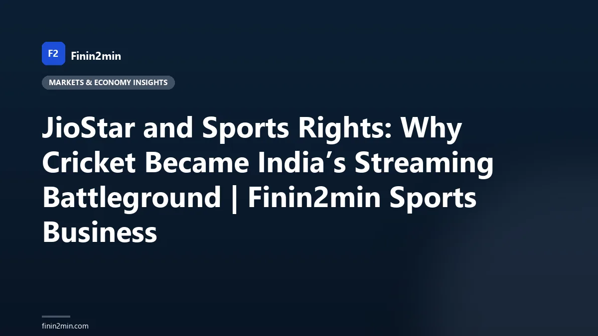 JioStar and Sports Rights: Why Cricket Became India’s Streaming Battleground | Finin2min Sports Business