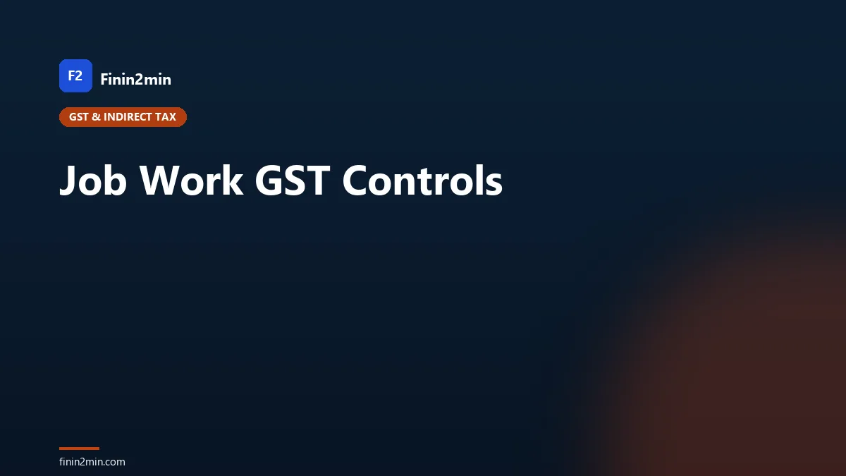 Job Work GST Controls