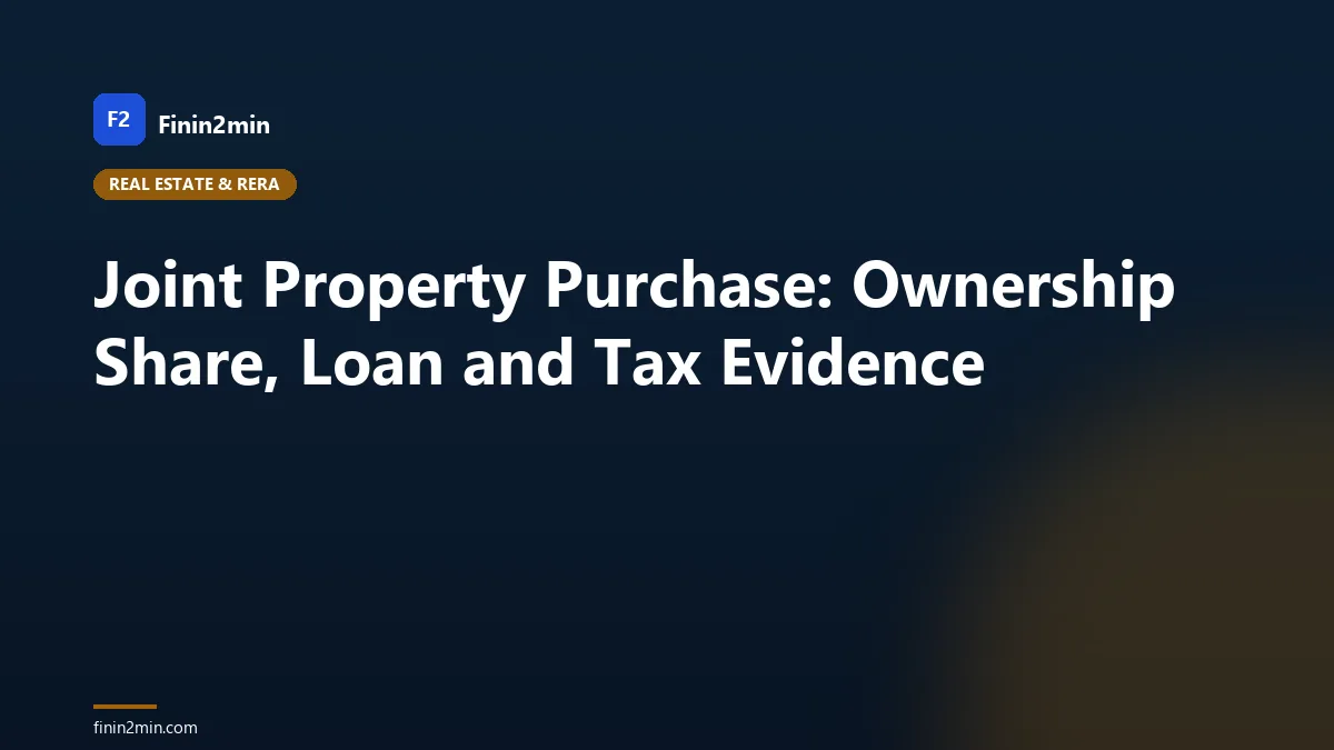Joint Property Purchase: Ownership Share, Loan and Tax Evidence