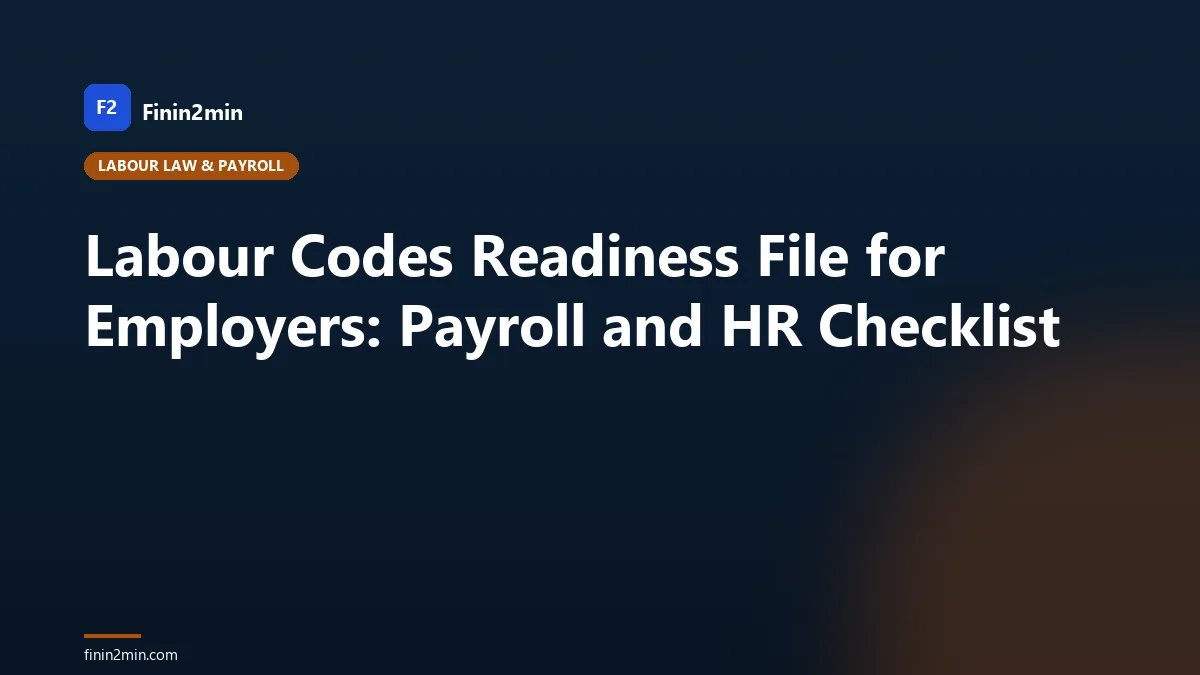 Labour Codes Readiness File for Employers: Payroll and HR Checklist