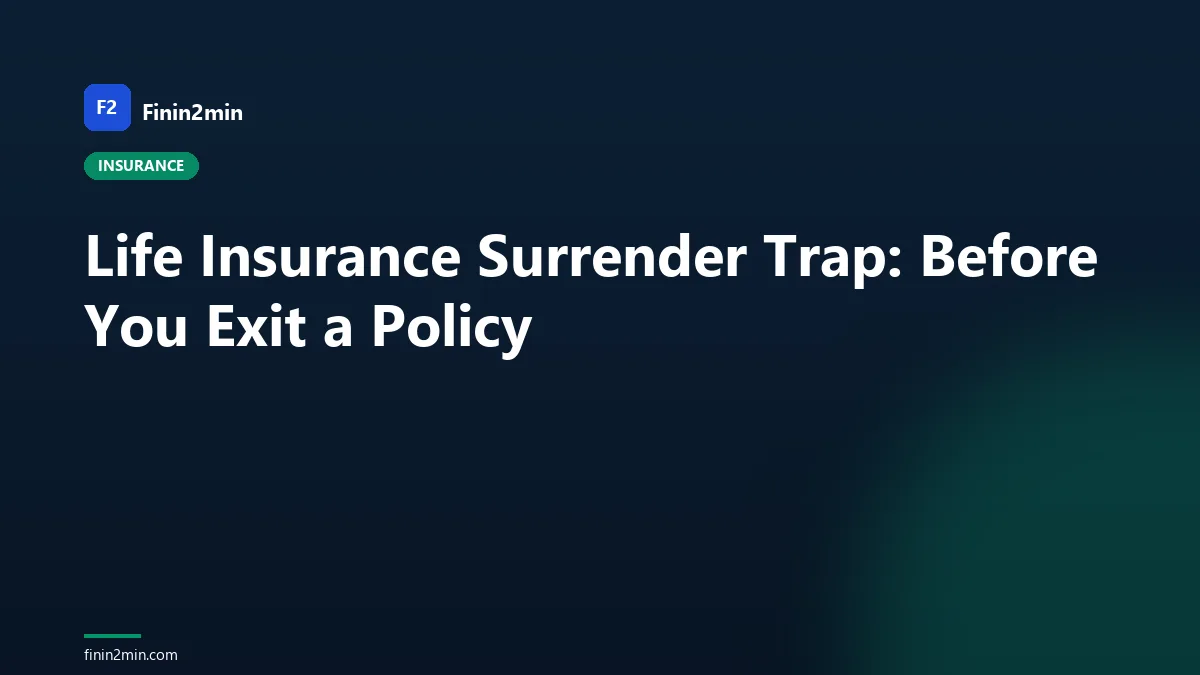Life Insurance Surrender Trap: Before You Exit a Policy