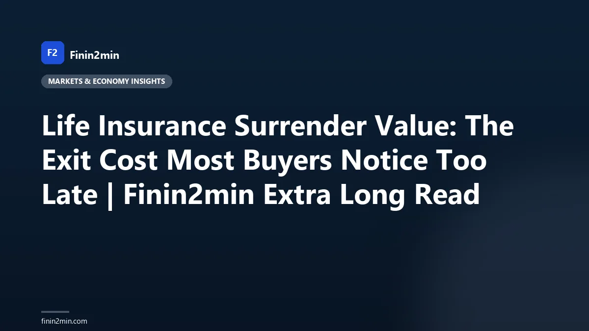 Life Insurance Surrender Value: The Exit Cost Most Buyers Notice Too Late | Finin2min Extra Long Read