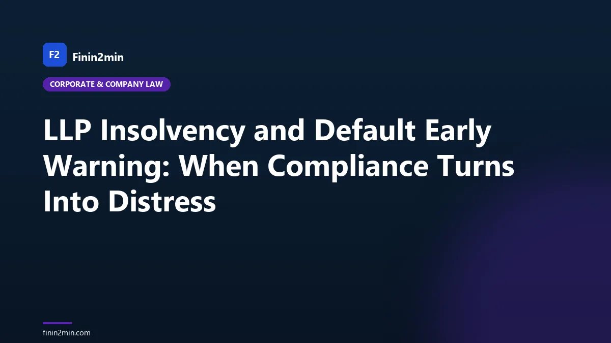 LLP Insolvency and Default Early Warning: When Compliance Turns Into Distress