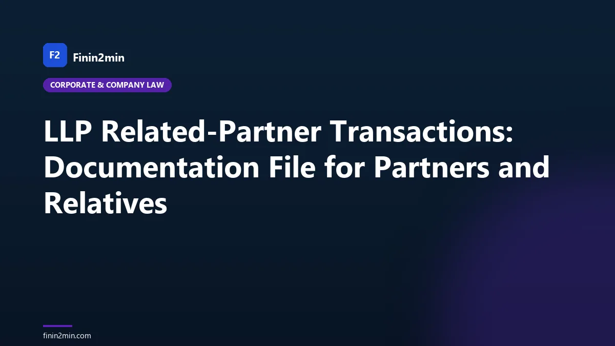 LLP Related-Partner Transactions: Documentation File for Partners and Relatives