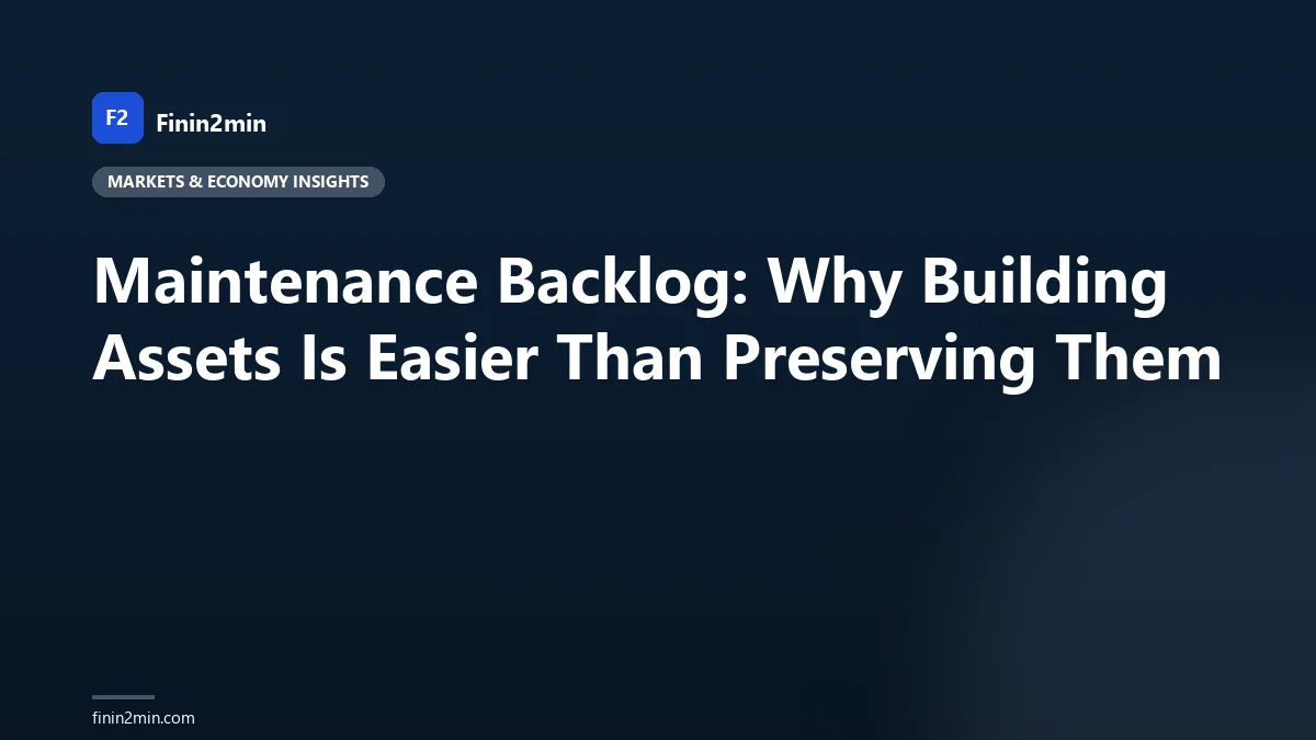 Maintenance Backlog: Why Building Assets Is Easier Than Preserving Them