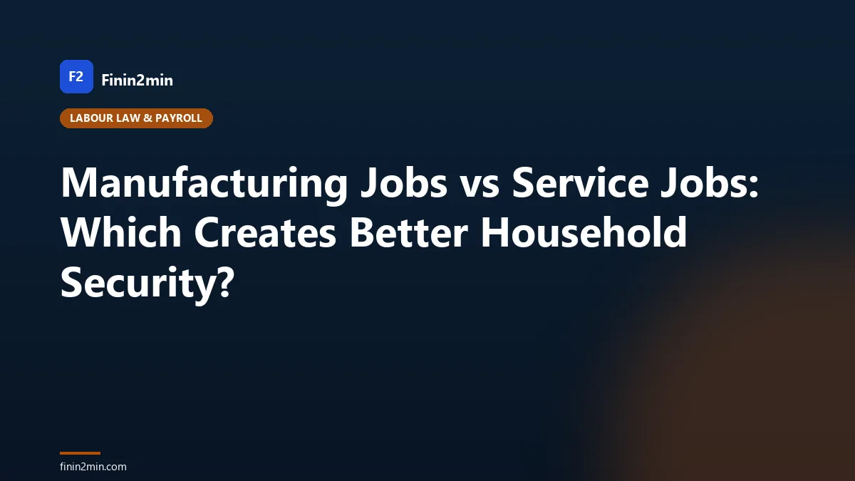 Manufacturing Jobs vs Service Jobs: Which Creates Better Household Security?